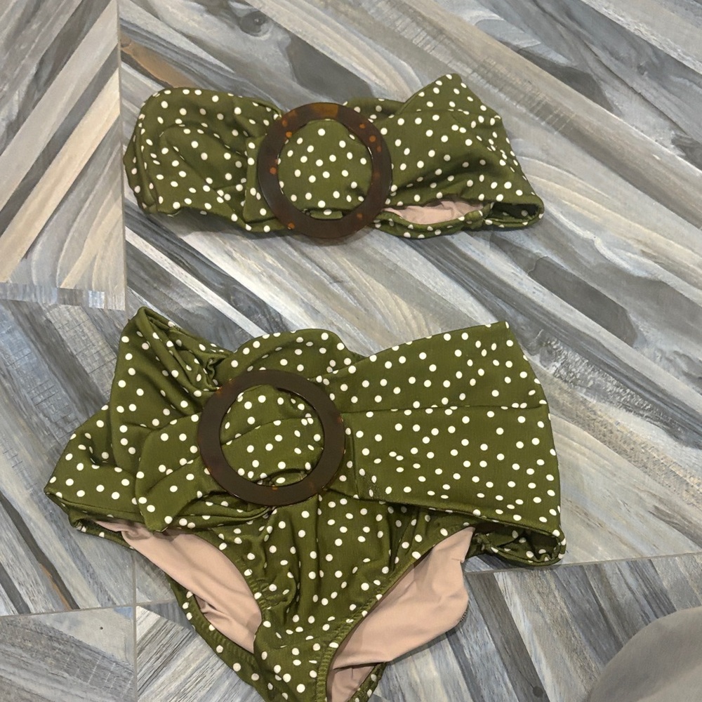 Polka Dot Green Bikini Set